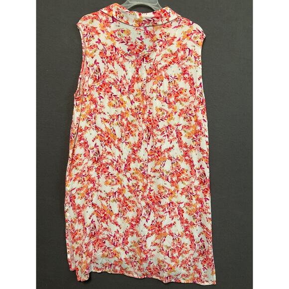 Ninety Clothing Co Women's L Button Front Sleeveless Floral Rayon Dress - Picture 5 of 5